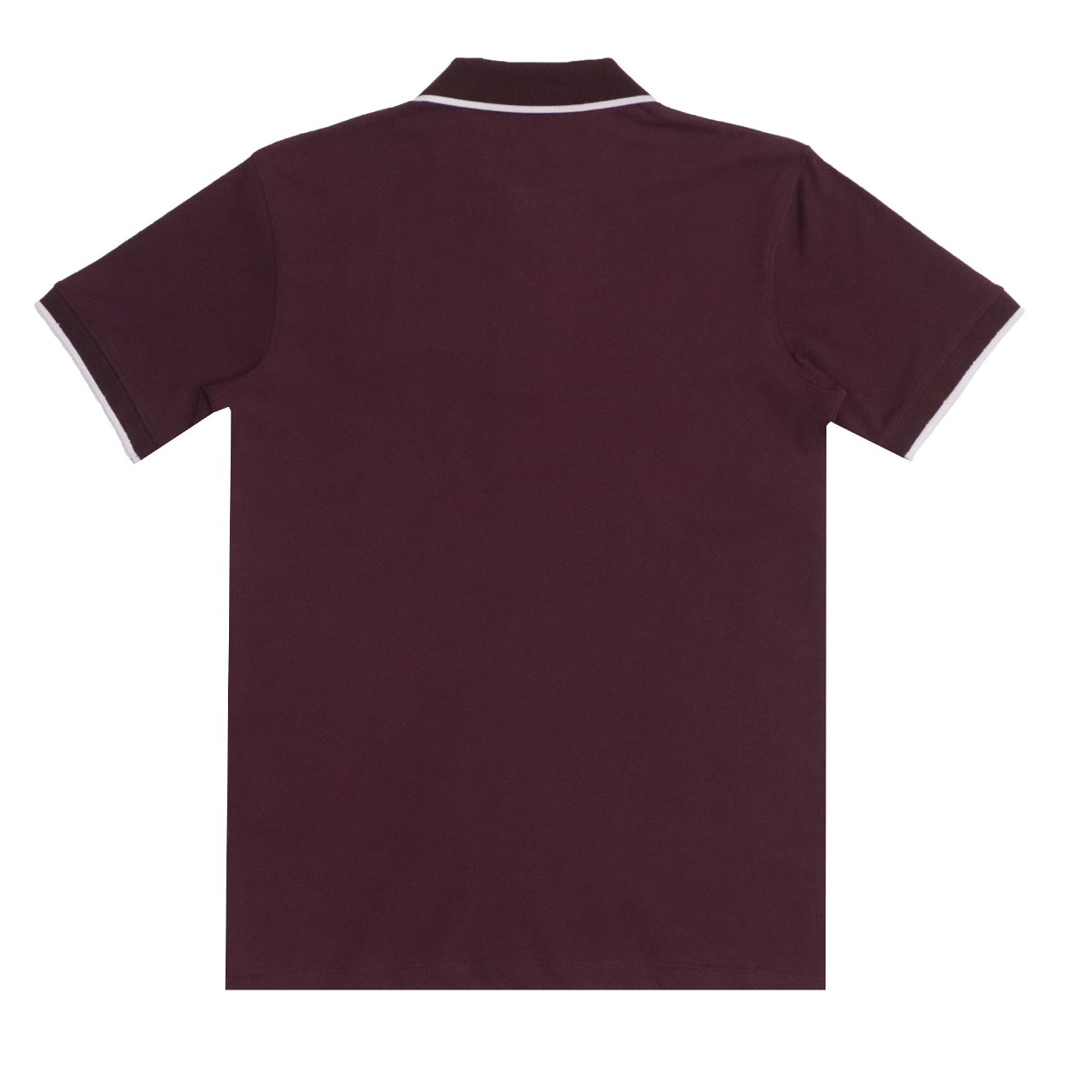 POLO (MEN) - MAROON WITH THIN LIGHT PINK STRIP ON COLLAR