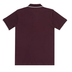 POLO (MEN) - MAROON WITH THIN LIGHT PINK STRIP ON COLLAR