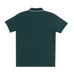 POLO (MEN) - DARK GREEN WITH THIN LIGHT GREEN STRIP ON COLLAR