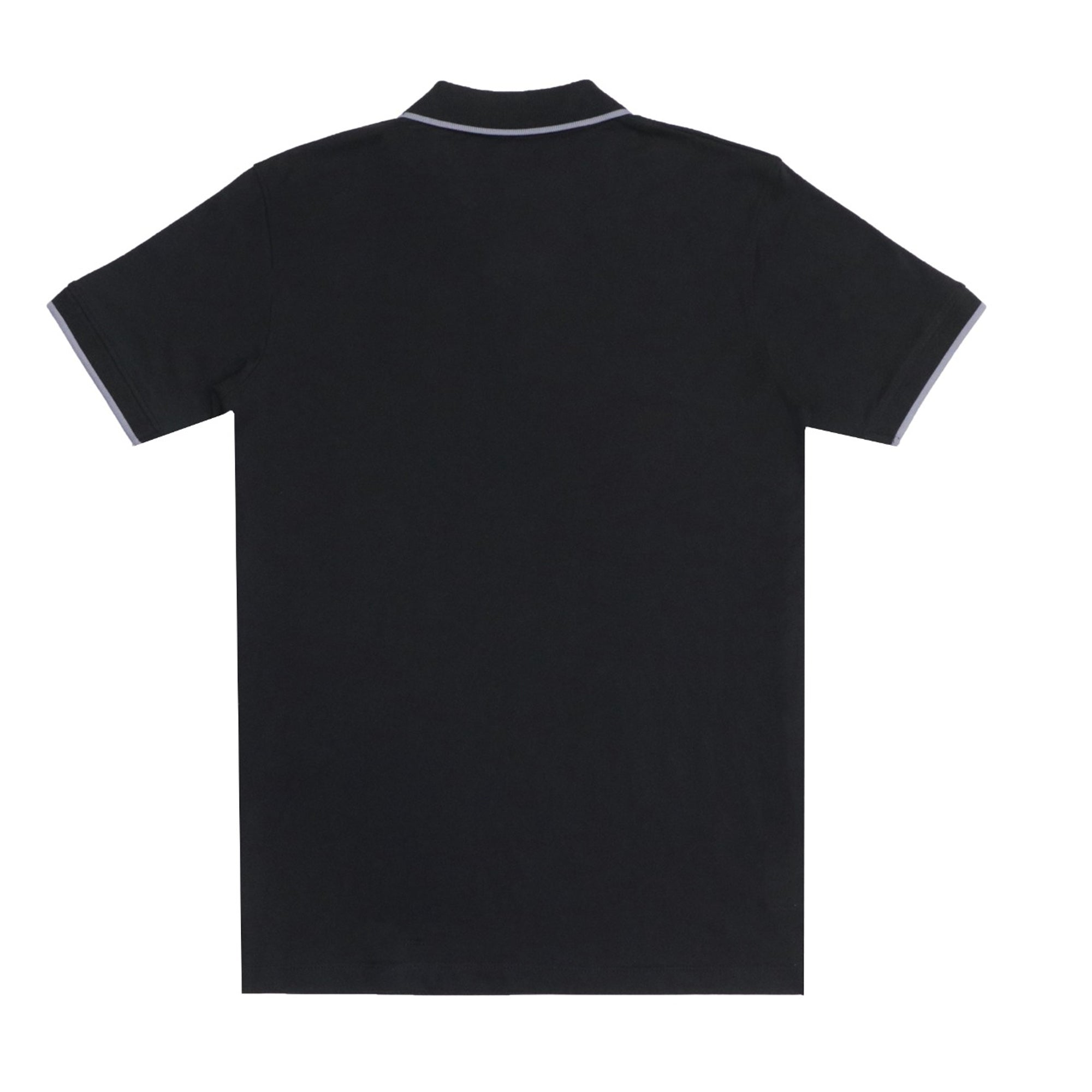 POLO (MEN) - BLACK WITH THIN GREY STRIP ON COLLAR