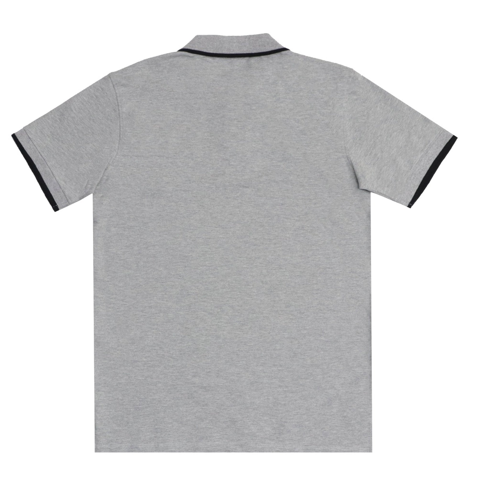 POLO (MEN) - GREY WITH THIN BLACK STRIP ON COLLAR