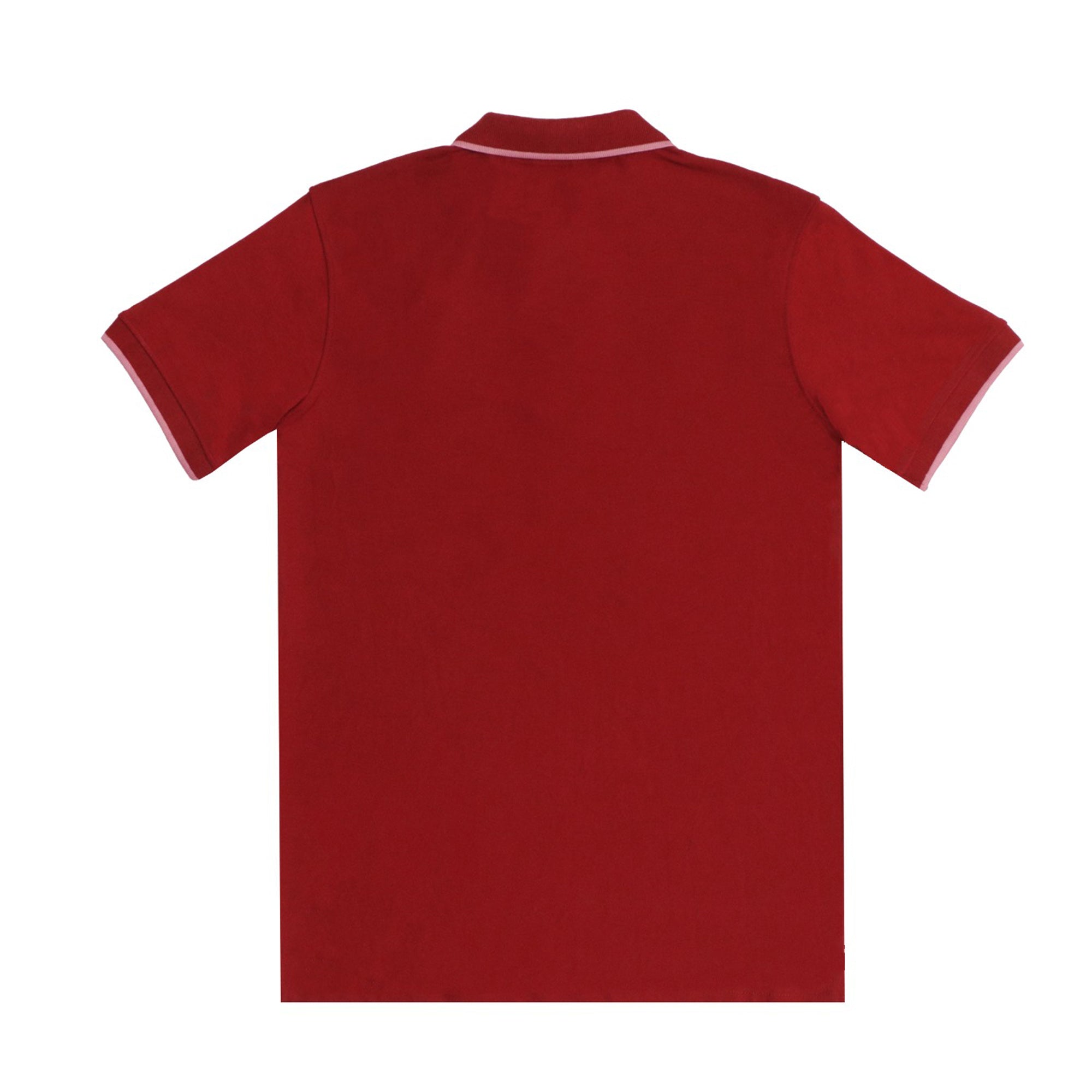 POLO (MEN) - RED WITH THIN PINK STRIP ON COLLAR