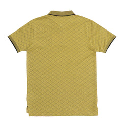 POLO (MEN) - MUSTARD YELLOW WITH THIN BLACK STRIP ON COLLAR