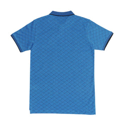 POLO (MEN) - BLUE WITH THIN BLACK STRIP ON COLLAR