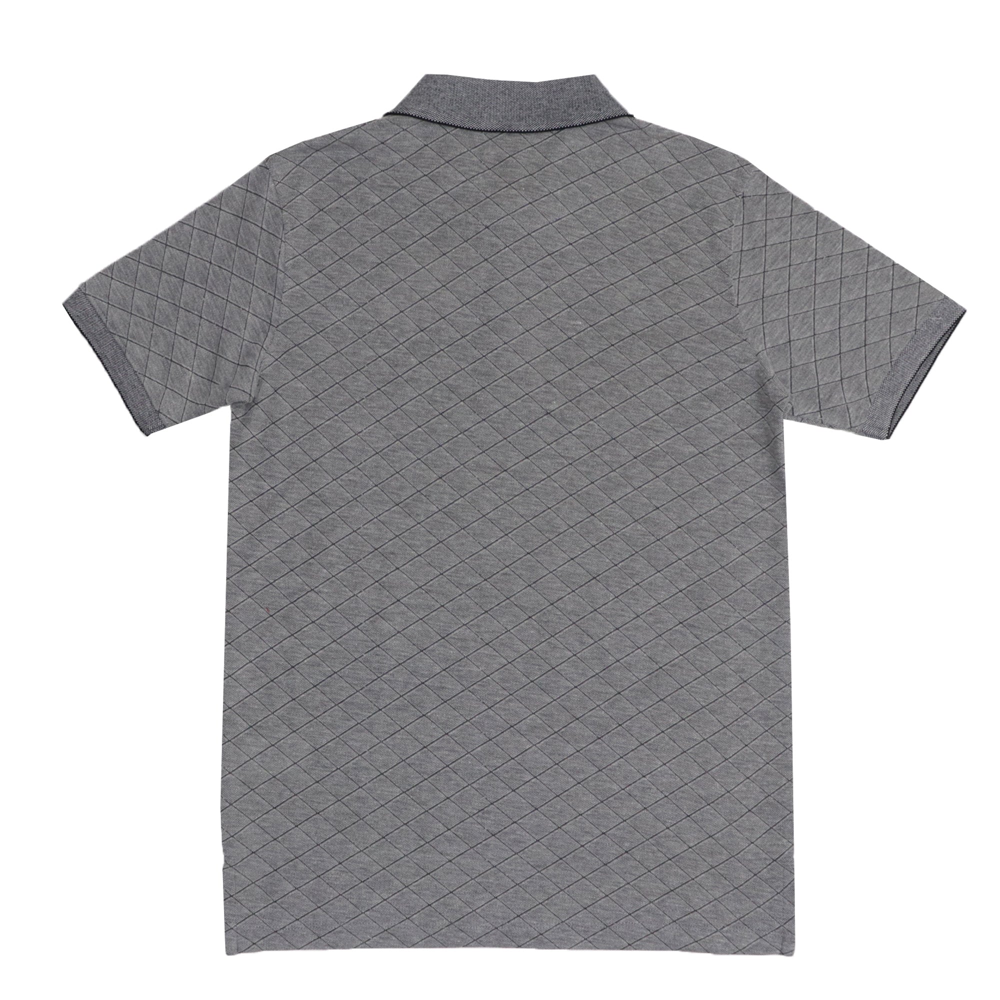 POLO (MEN) - DARK GREY WITH THIN BLACK STRIP ON COLLAR