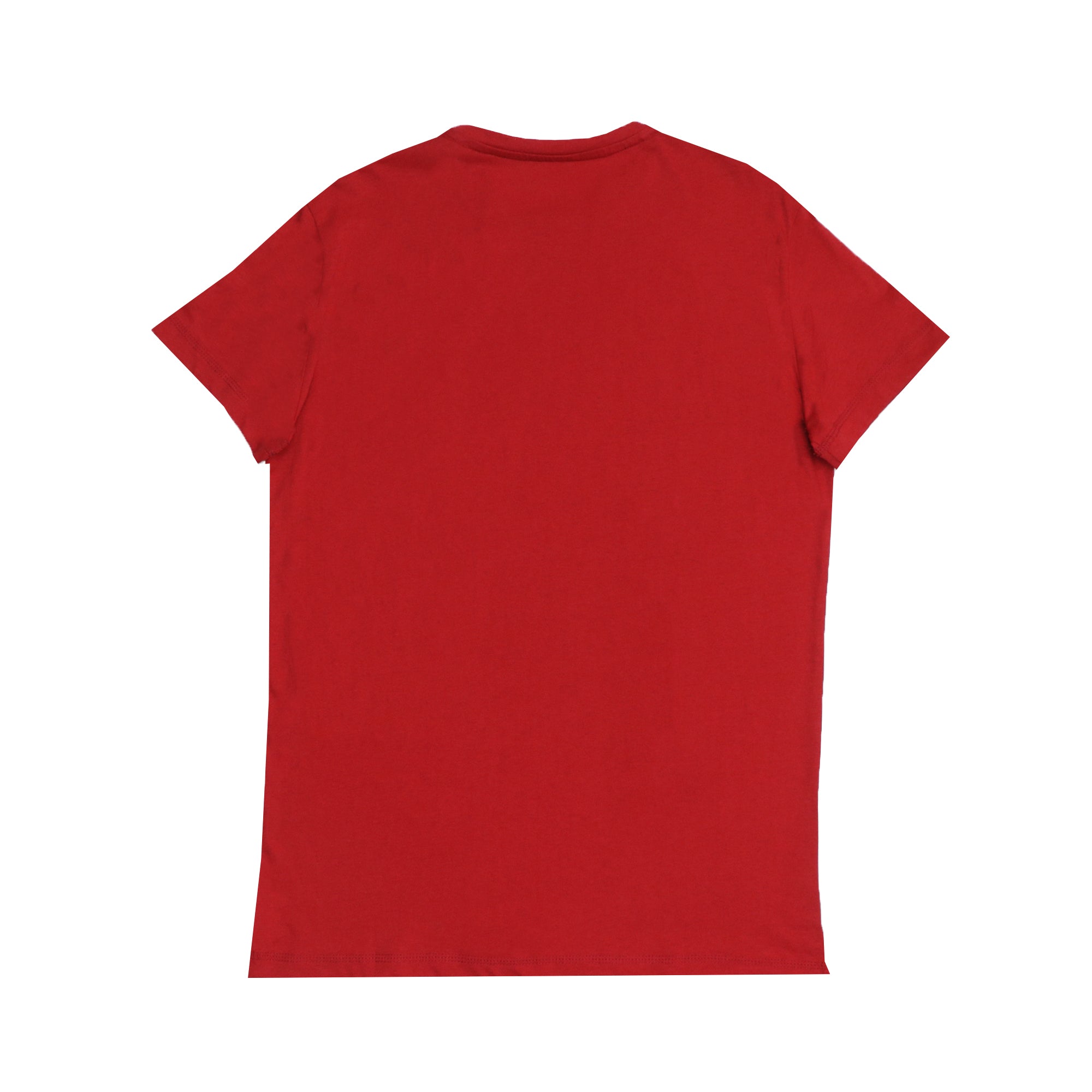 ROUND NECK (MEN) - RED WITH INDIGO PRINT