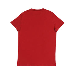 ROUND NECK (MEN) - RED WITH INDIGO PRINT