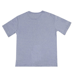 ROUND NECK (MEN) - LIGHT PURPLE WITH DARK BLUE PRINT (CRAFTED DENIM)