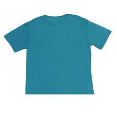 ROUND NECK (MEN) - TEAL GREEN WITH BLACK PRINT