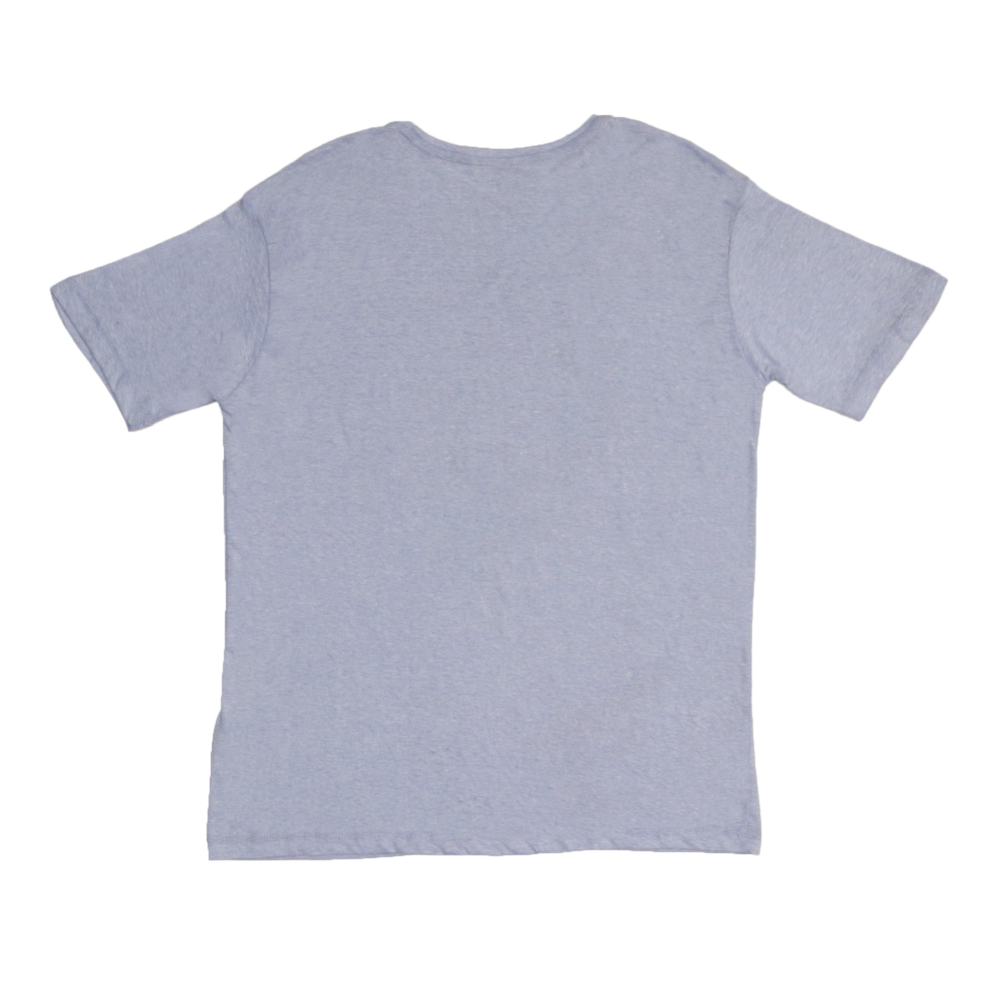 ROUND NECK (MEN) - LIGHT PURPLE WITH BLACK PRINT (CRAFTED DENIM)