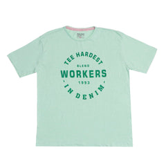 ROUND NECK (MEN) - SEA NEON GREEN WITH DARK GREEN PRINT