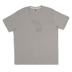 ROUND NECK (MEN) - LIGHT MUD BROWN WITH GREY PRINT