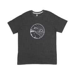 ROUND NECK (MEN) - CHARCOAL GREY WITH WHITE PRINT (GREAT LAKES) - 2