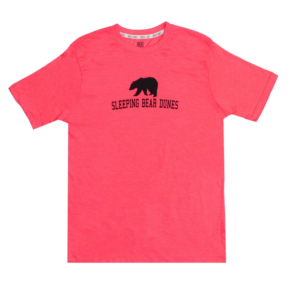 ROUND NECK (MEN) - PINK WITH BLACK PRINT (SLEEPING BEAR DUNES)