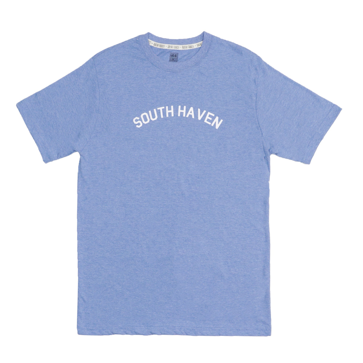 ROUND NECK (MEN) - BLUE WITH WHITE PRINT (SOUTH HAVEN)