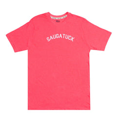 ROUND NECK (MEN) - PINK WITH WHITE PRINT (SAUGA TUCK)