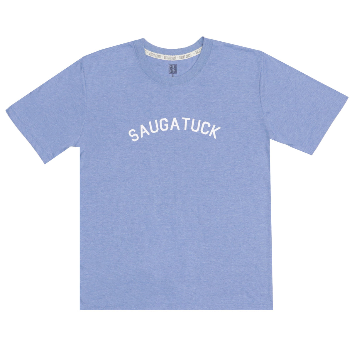 ROUND NECK (MEN) - BLUE WITH WHITE PRINT (SAUGA TUCK)