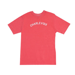 ROUND NECK (MEN) - PINK WITH WHITE PRINT (CHARLE VOIX)