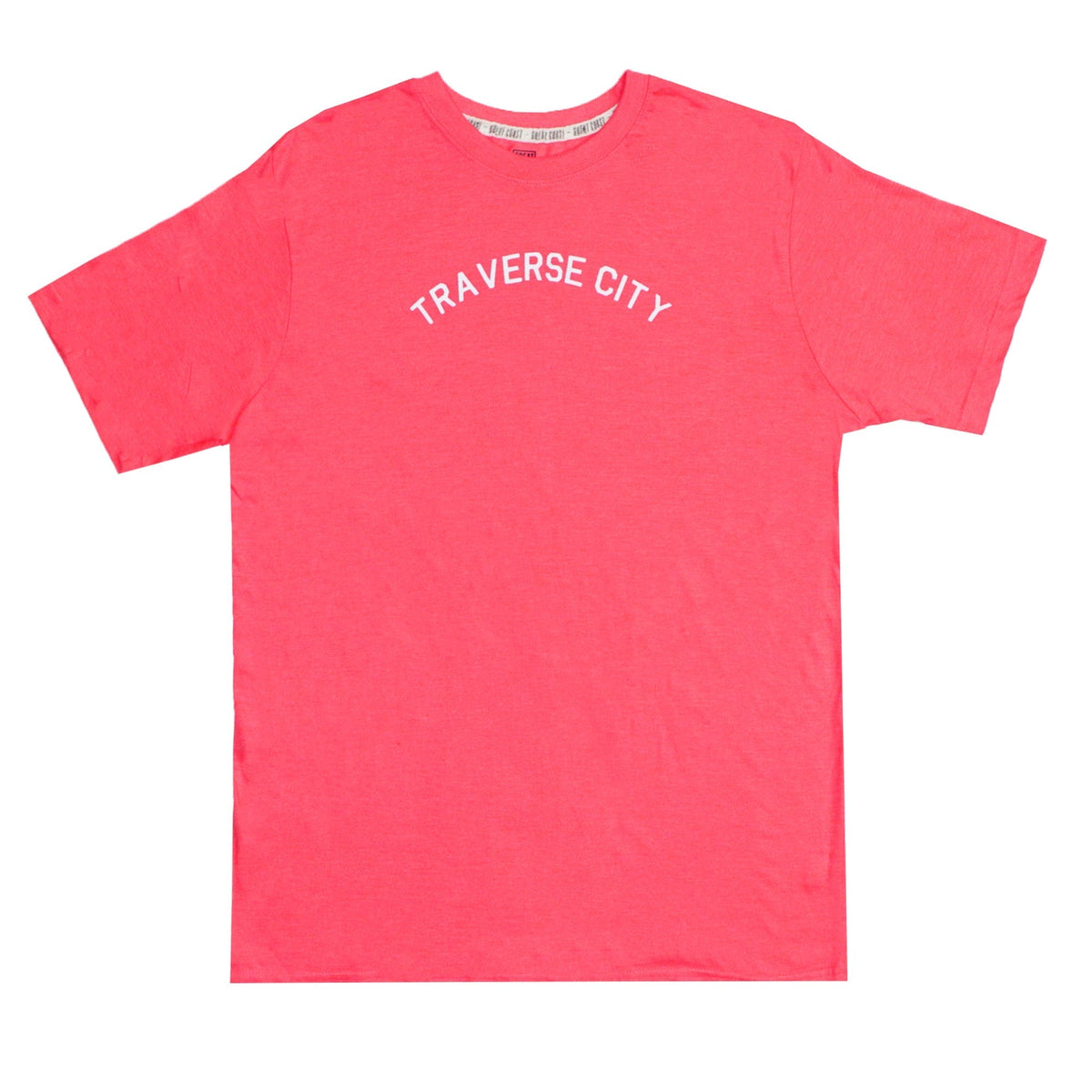 ROUND NECK (MEN) - PINK WITH WHITE PRINT (TRAVERSE CITY)