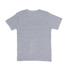 ROUND NECK (MEN) - LIGHT HEATHER GREY WITH BLACK PRINT (UNSALTED)