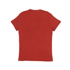 ROUND NECK (MEN) - RED WITH LIGHT BLUE PRINT