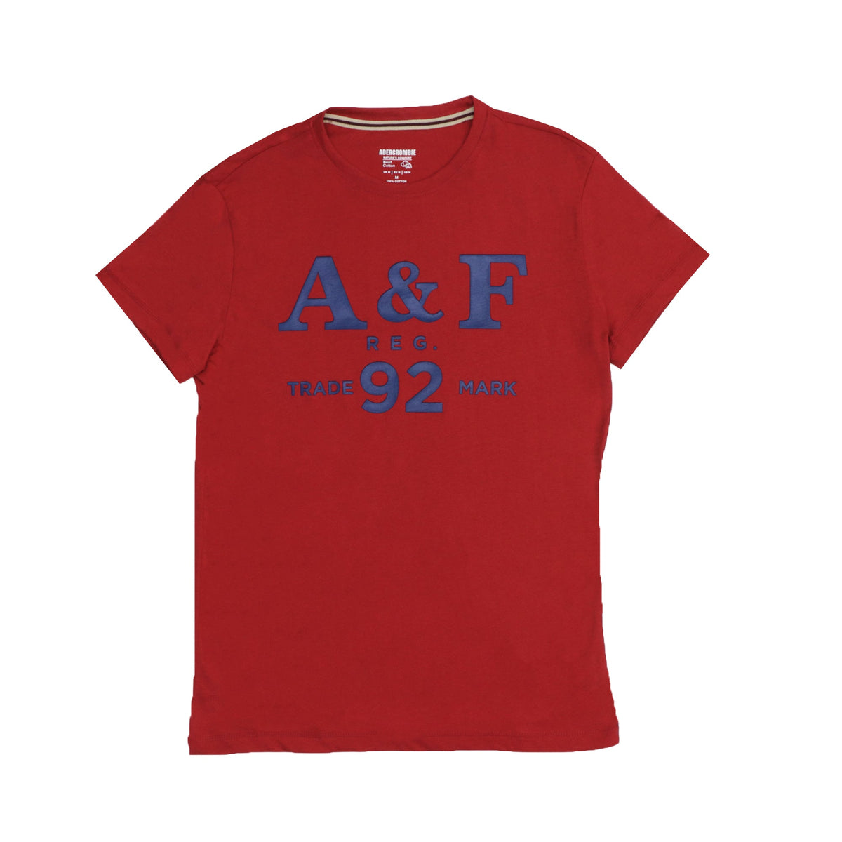 ROUND NECK (MEN) - RED WITH DARK BLUE PRINT