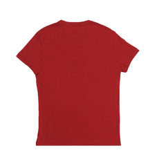 ROUND NECK (MEN) - RED WITH DARK BLUE PRINT