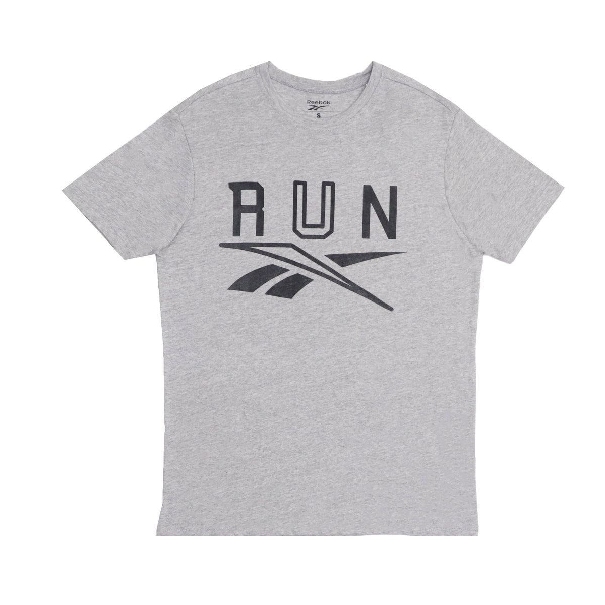 ROUND NECK (MEN) -  GREY WITH BLACK PRINT (RUN)