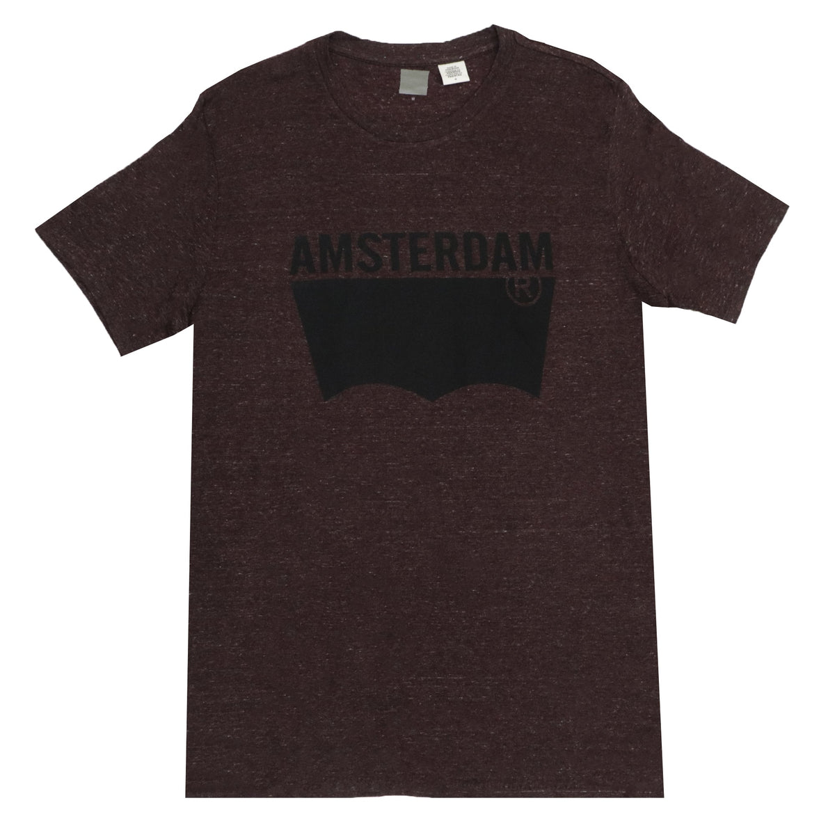 ROUND NECK (MEN) - MAROON WITH BLACK PRINT (AMSTERDAM)