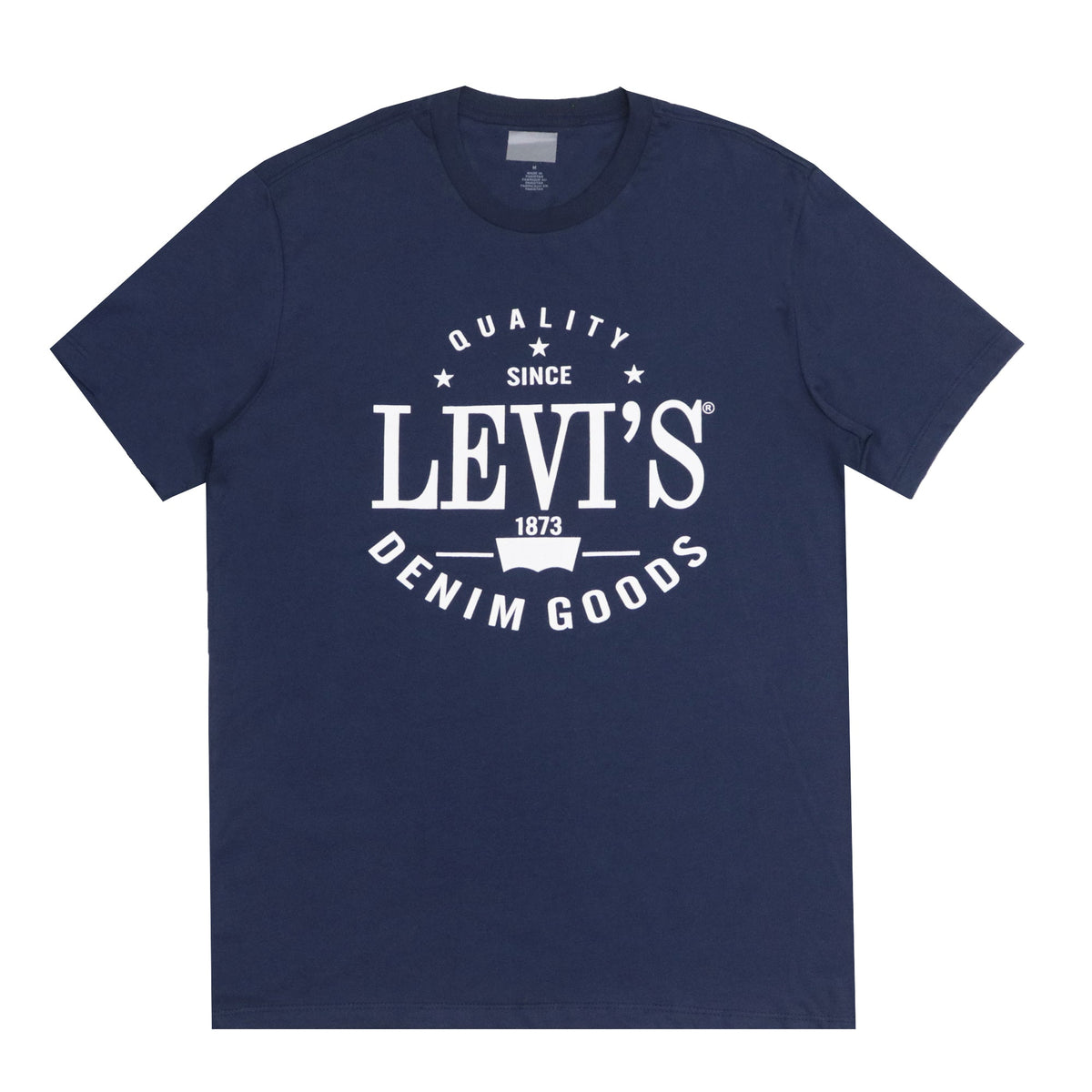 ROUND NECK (MEN) - NAVY BLUE WITH WHITE PRINT