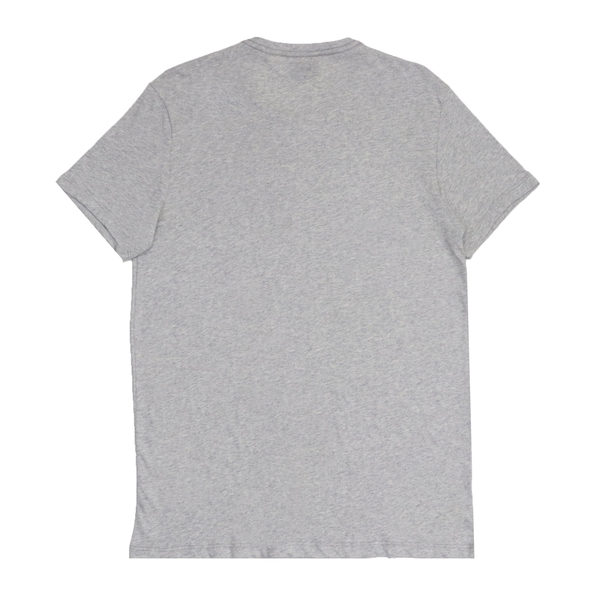 ROUND NECK (MEN) - LIGHT HEATHER GREY WITH BLUE PRINT