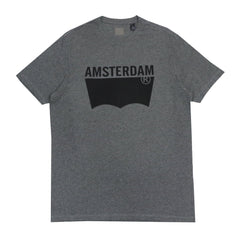 ROUND NECK (MEN) - DARK GREY WITH BLACK PRINT (AMSTERDAM)