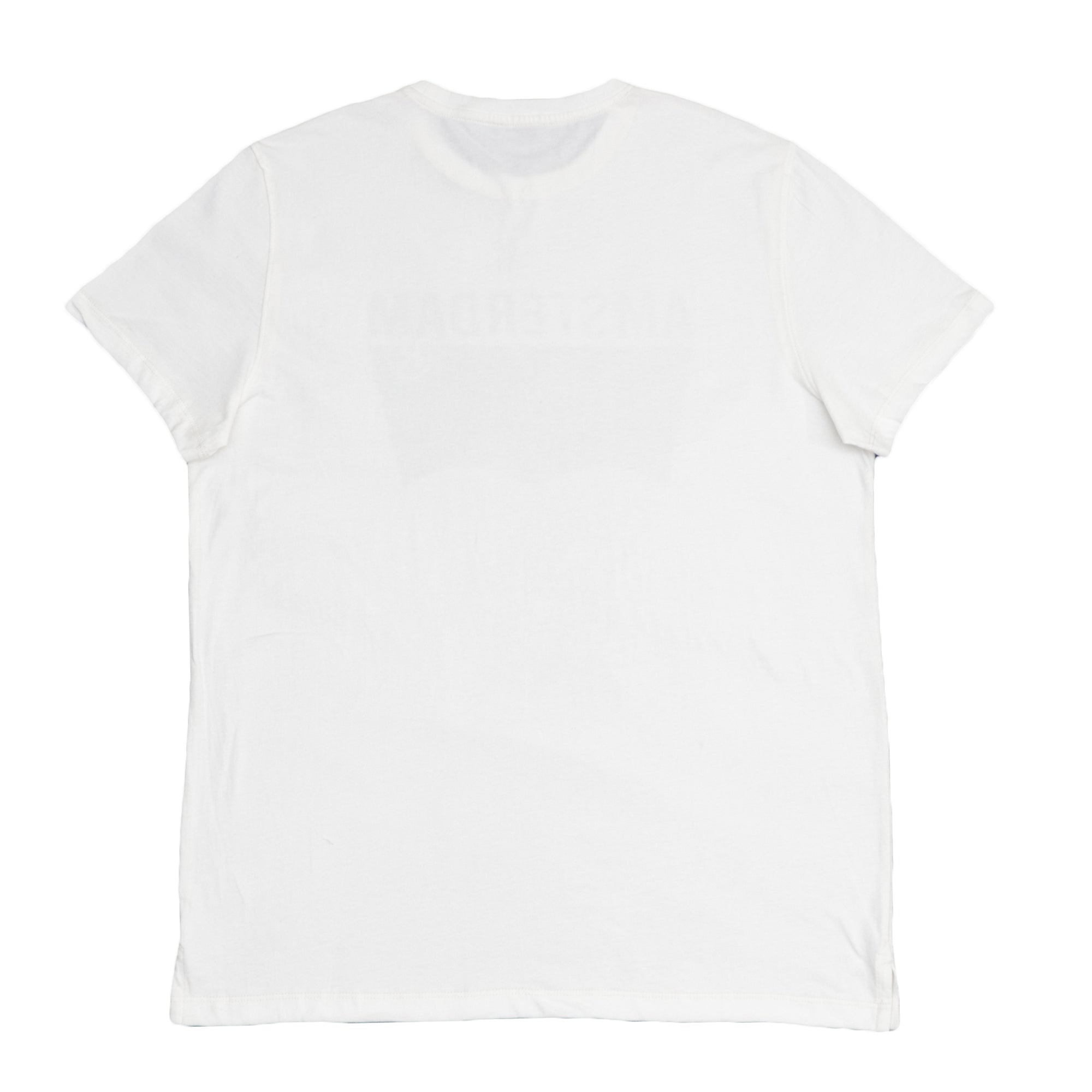 ROUND NECK (MEN) - WHITE WITH BLUE PRINT (AMSTERDAM)