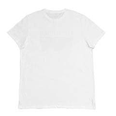 ROUND NECK (MEN) - WHITE WITH BLUE PRINT (AMSTERDAM)