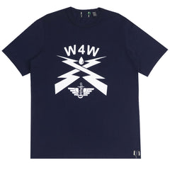 ROUND NECK (MEN)- NAVY BLUE WITH WHITE PRINT (W4W)