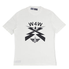 ROUND NECK (MEN)- WHITE WITH BLACK PRINT (W4W)