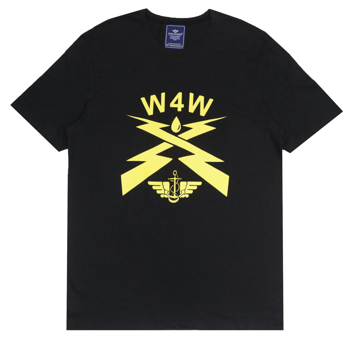 ROUND NECK (MEN)- BLACK WITH YELLOW PRINT (W4W)