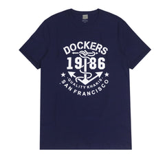 ROUND NECK (MEN)- NAVY BLUE WITH WHITE PRINT (1986)