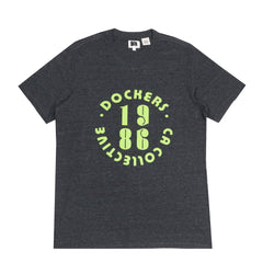 ROUND NECK (MEN)- HEATHER GREY WITH NEON GREEN PRINT (1986)