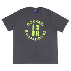 ROUND NECK (MEN)- GREY WITH NEON GREEN PRINT (1986)