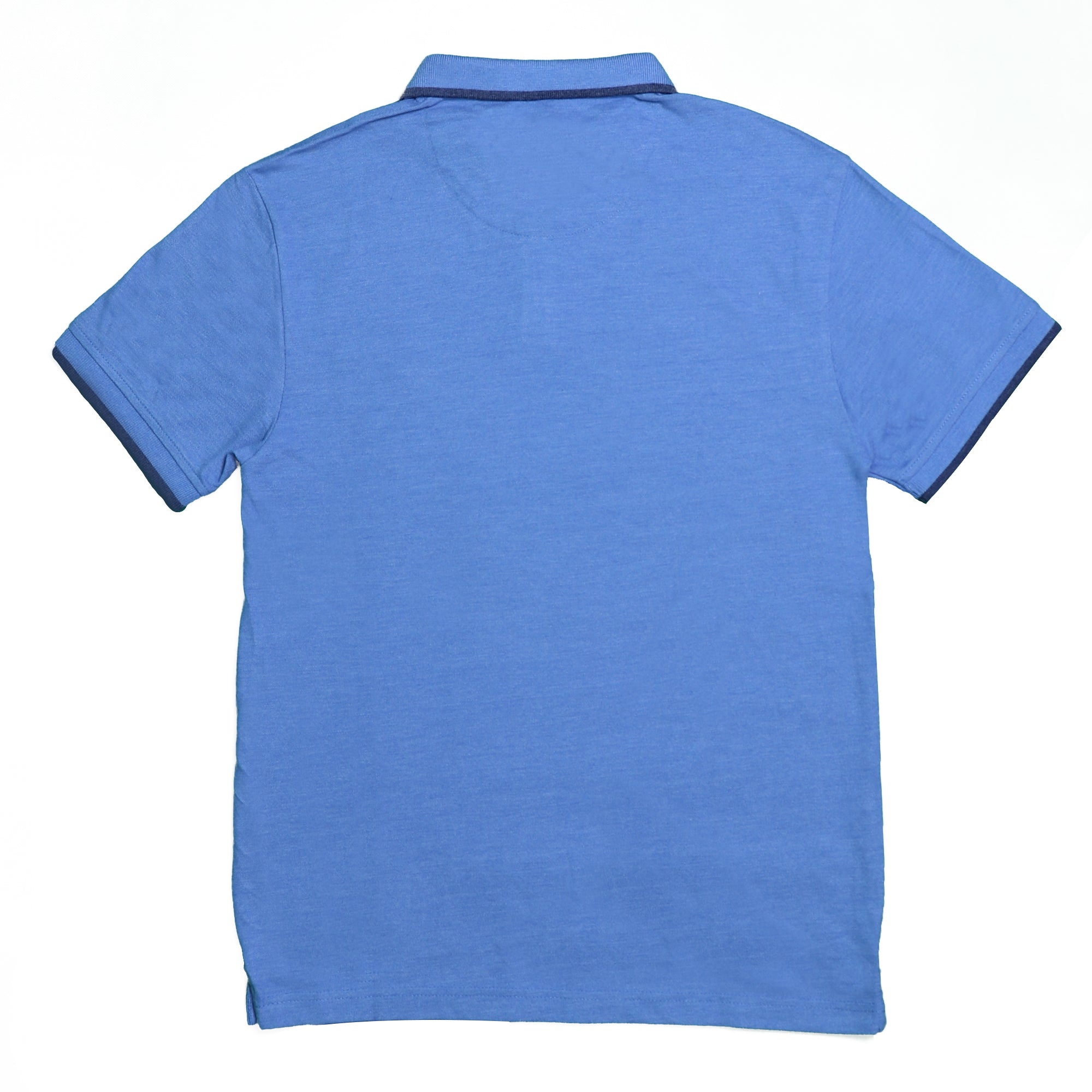 POLO MEN - BLUE WITH BLACK STRIPES ON COLLAR