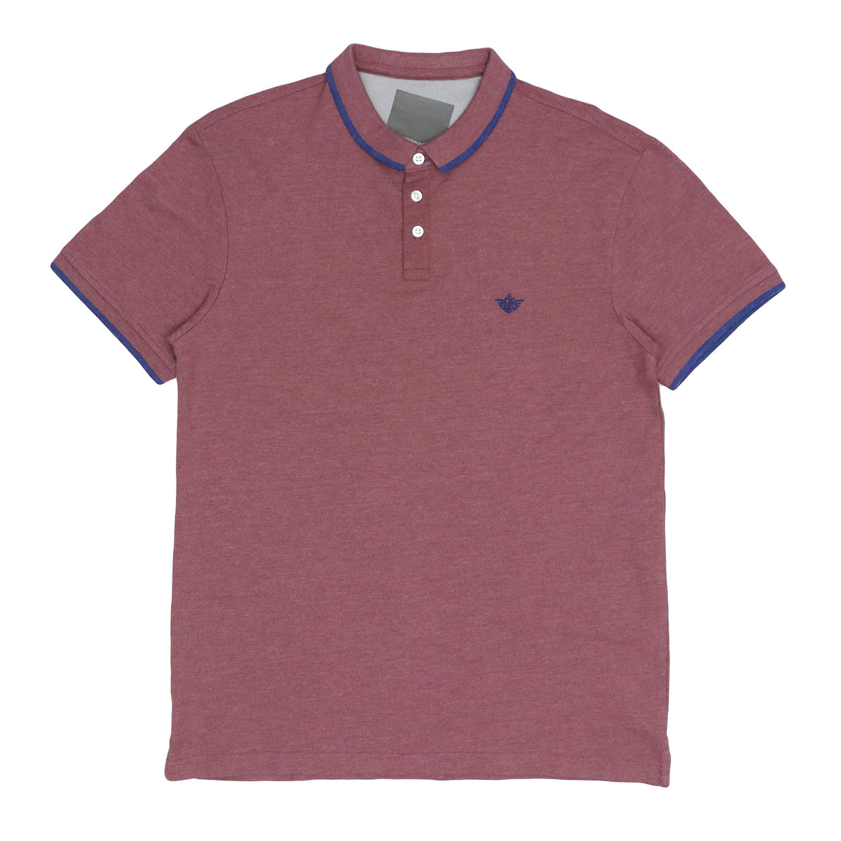 POLO (MEN - MAROON WITH BLUE STRIPES ON COLLAR