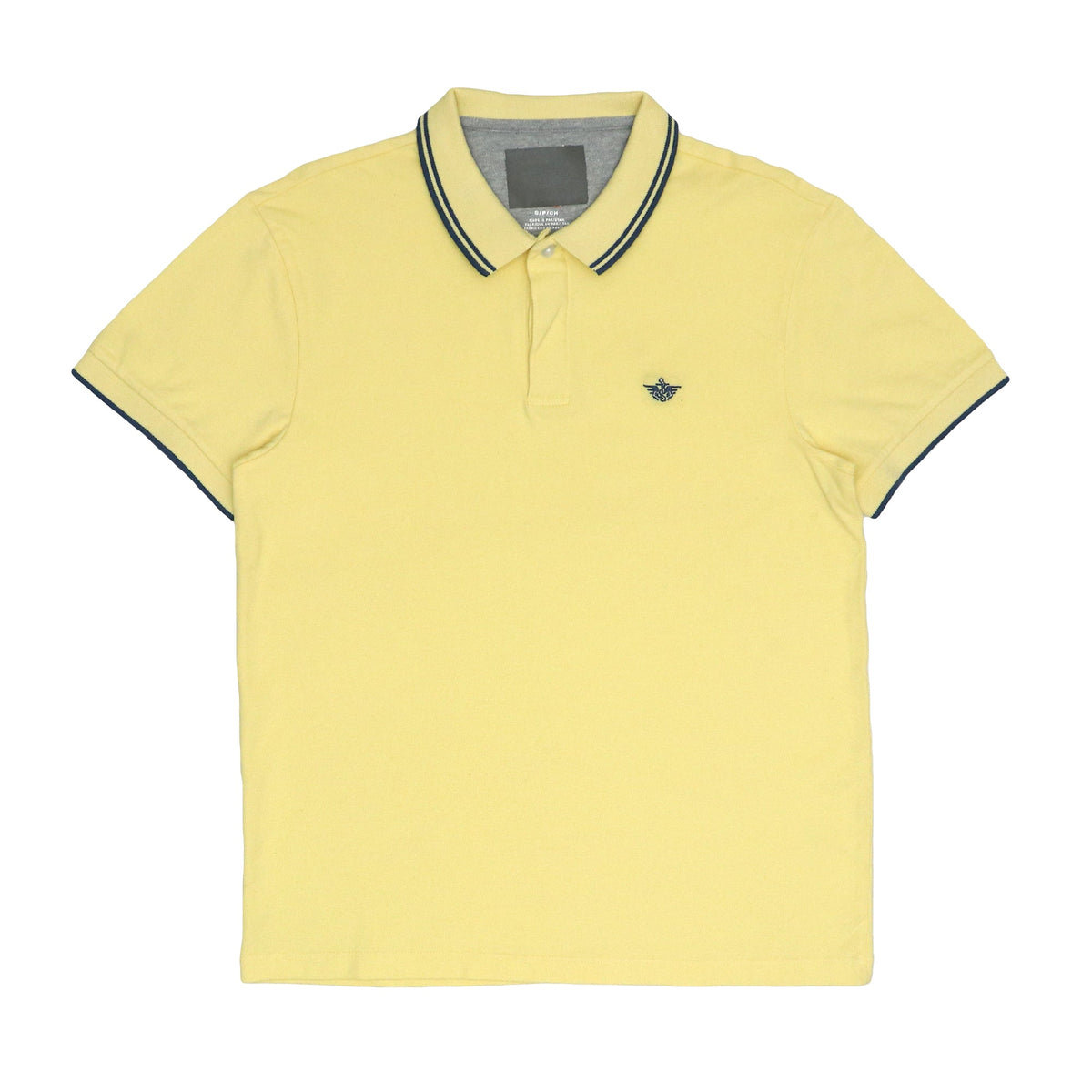 POLO (MEN) YELLOW WITH BLACK STRIPES ON COLLAR
