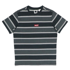 ROUND NECK (MEN) - GREY BLACK & WHITE LINES