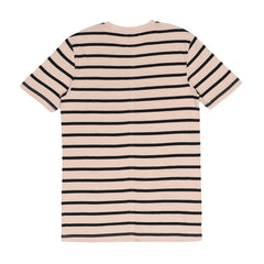 ROUND NECK (MEN) - PEACH COLOUR WITH BLACK LINES