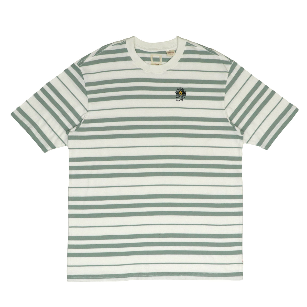 ROUND NECK - GREEN WITH OFF WHITE