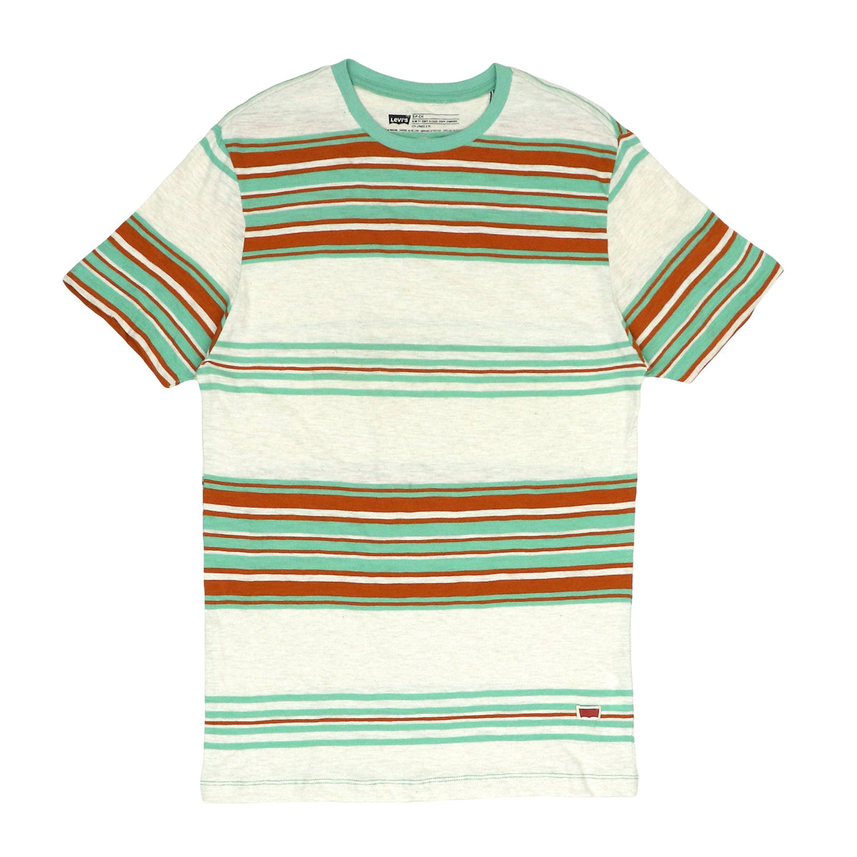 ROUND NECK (MEN) - WHITE WITH GREEN & BROWN