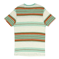 ROUND NECK (MEN) - WHITE WITH GREEN & BROWN