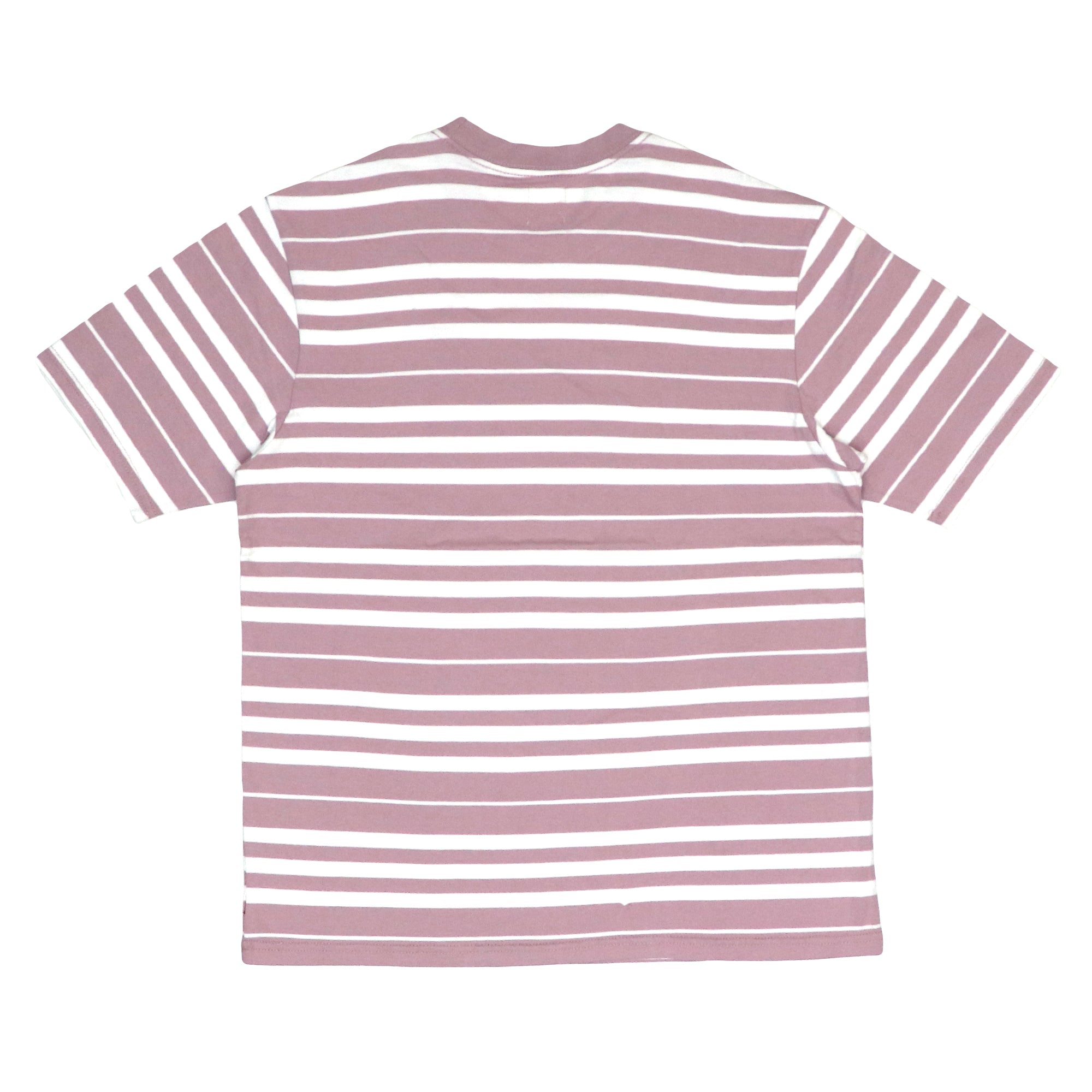 ROUND NECK (MEN) - PINK WITH WHITE LINES