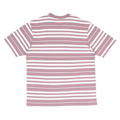 ROUND NECK - PINK WITH WHITE LINES